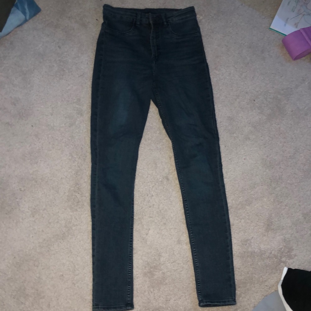 Navy high waisted jeans